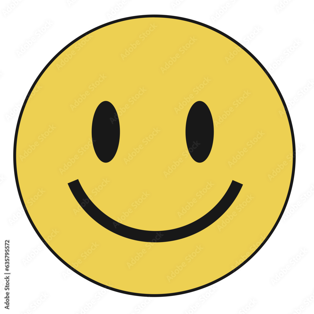 Fototapeta premium Smiley face emoji line filled illustration