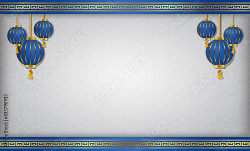 oriental style background chinese new year frame gong xi fa cai template asian ornament design
