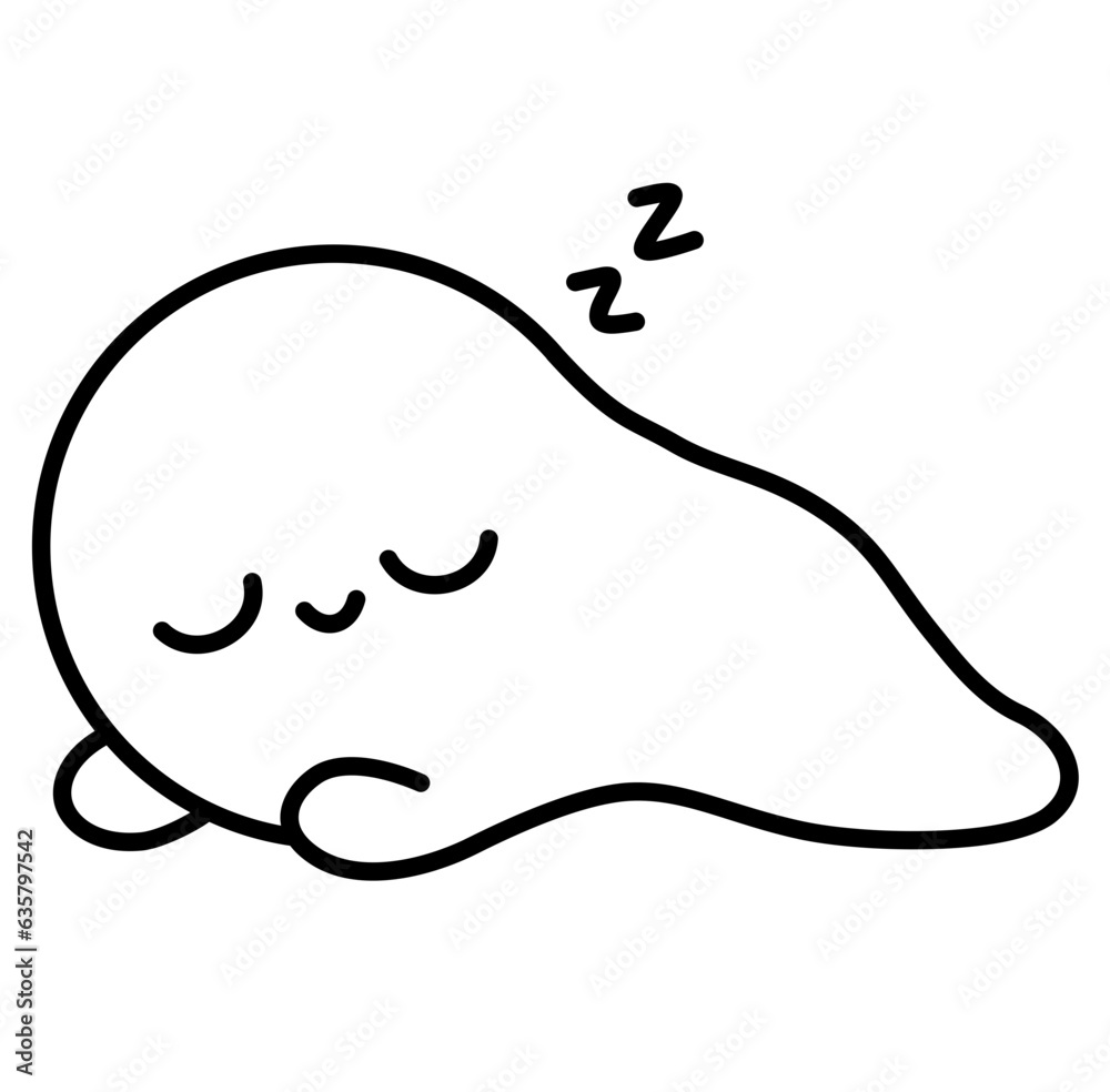 Cute kawaii ghost halloween cartoon outline icon Cute kawaii ghost halloween cartoon outline icon