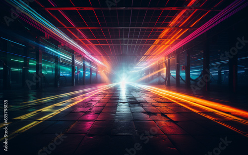 Rays of neon light in the dark © MUS_GRAPHIC