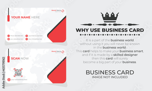 Simple Business Card Layout Business Card Layout with Gray Stripes, Modern Business Card - Creative and Clean Business Card Template. Double-sided creative business card template. Portrait and landsca photo