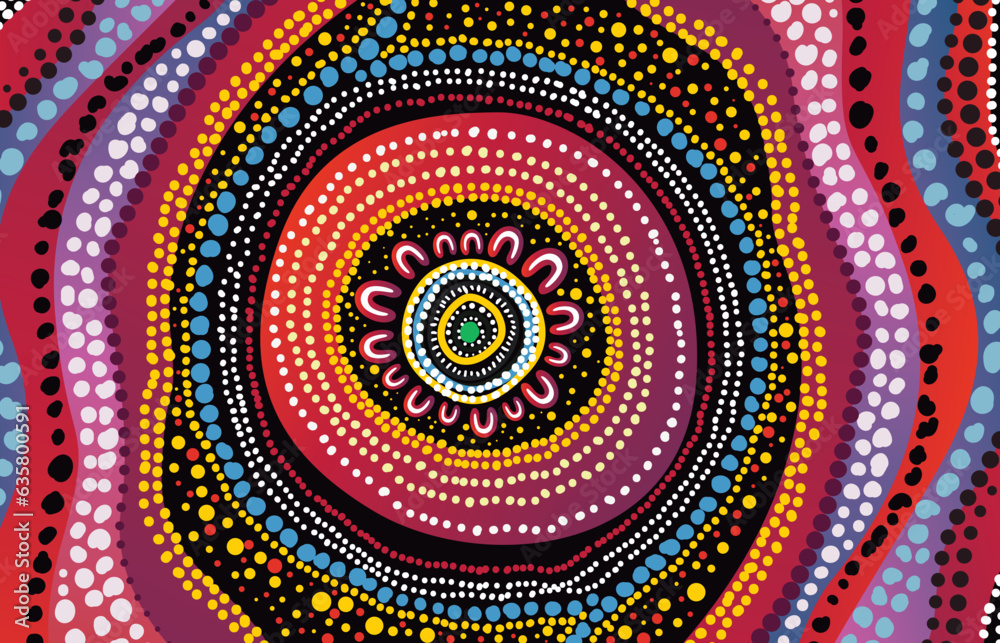 Vector painting showcasing Aboriginal dot artwork
