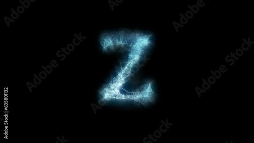The appearance and disappearance of the letter Z, consisting of abstract energy.