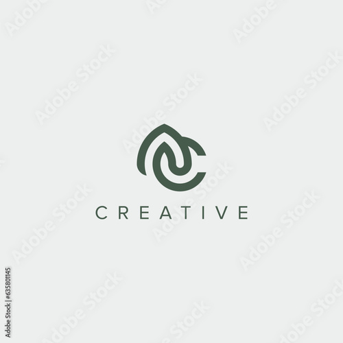 Modern minimal letter AC CA logo design template - vector.