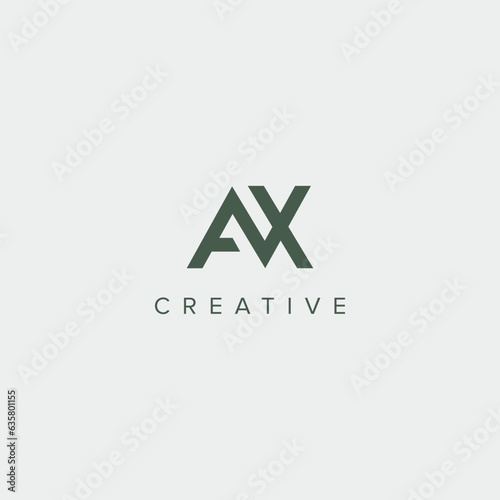 Modern minimal letter AX XA logo design template - vector.