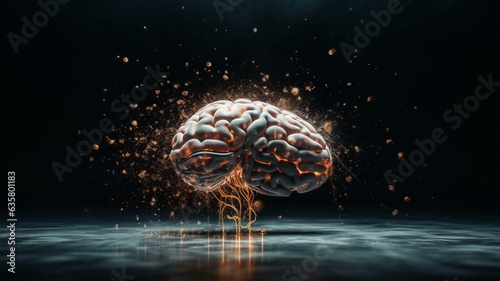 Brain with electrical activity