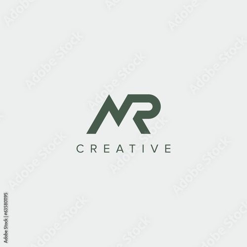 Modern minimal letter MR RM logo design template - vector.