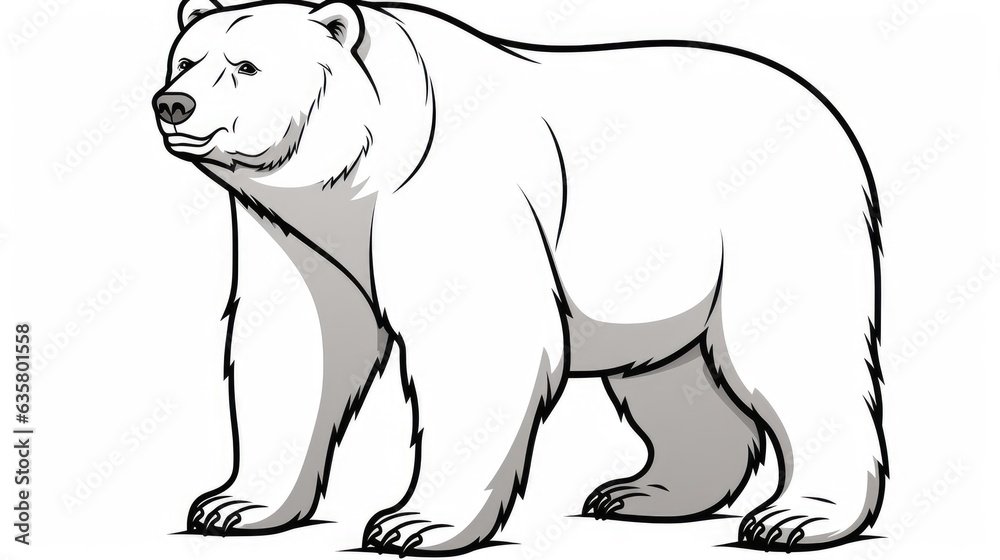 Obraz premium Simple coloring pages for children, bear