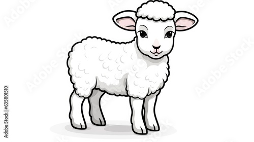 Simple coloring pages for children  sheep