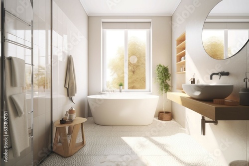 Bathroom white modern. Generate Ai