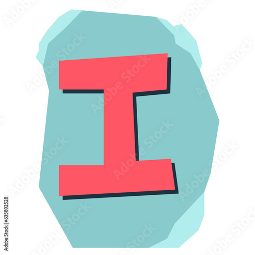 Magazine cutout letter I
