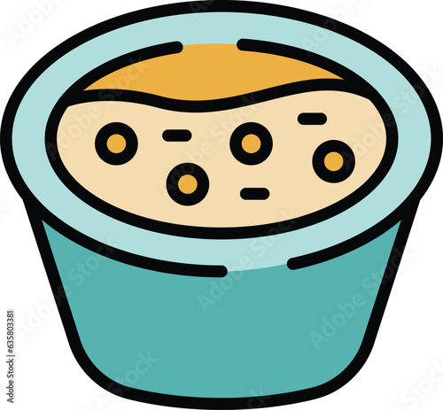 Caribbean soup icon outline vector. Food haiti. Dish meat color flat