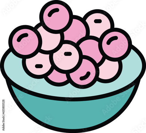 Meat balls icon outline vector. Dish plate. Haiti jerk color flat