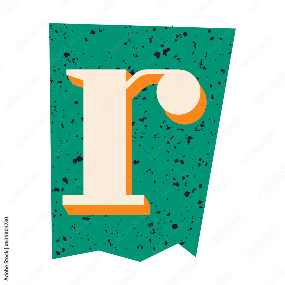 Magazine cutout letter r stock vector adobe stock