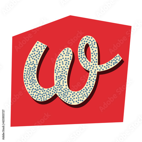 Magazine cutout letter w