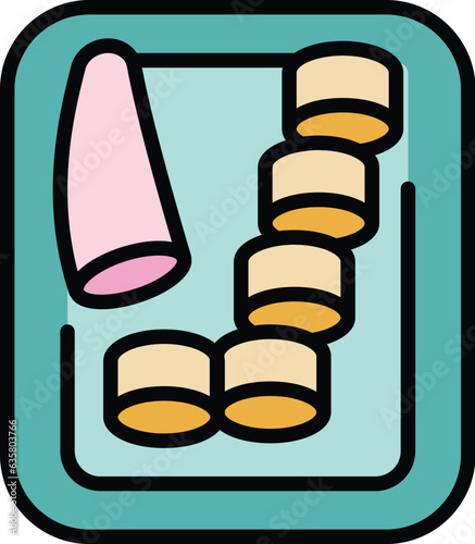 Lemon dish icon outline vector. Food peri. Meat jerk color flat