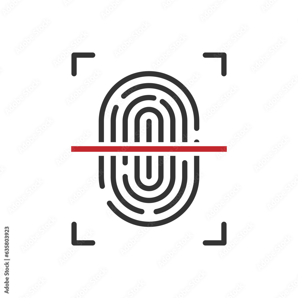 Fingerprint Icon for Security Identification Purposes Fingerprint Icon for Security Identification Purposes