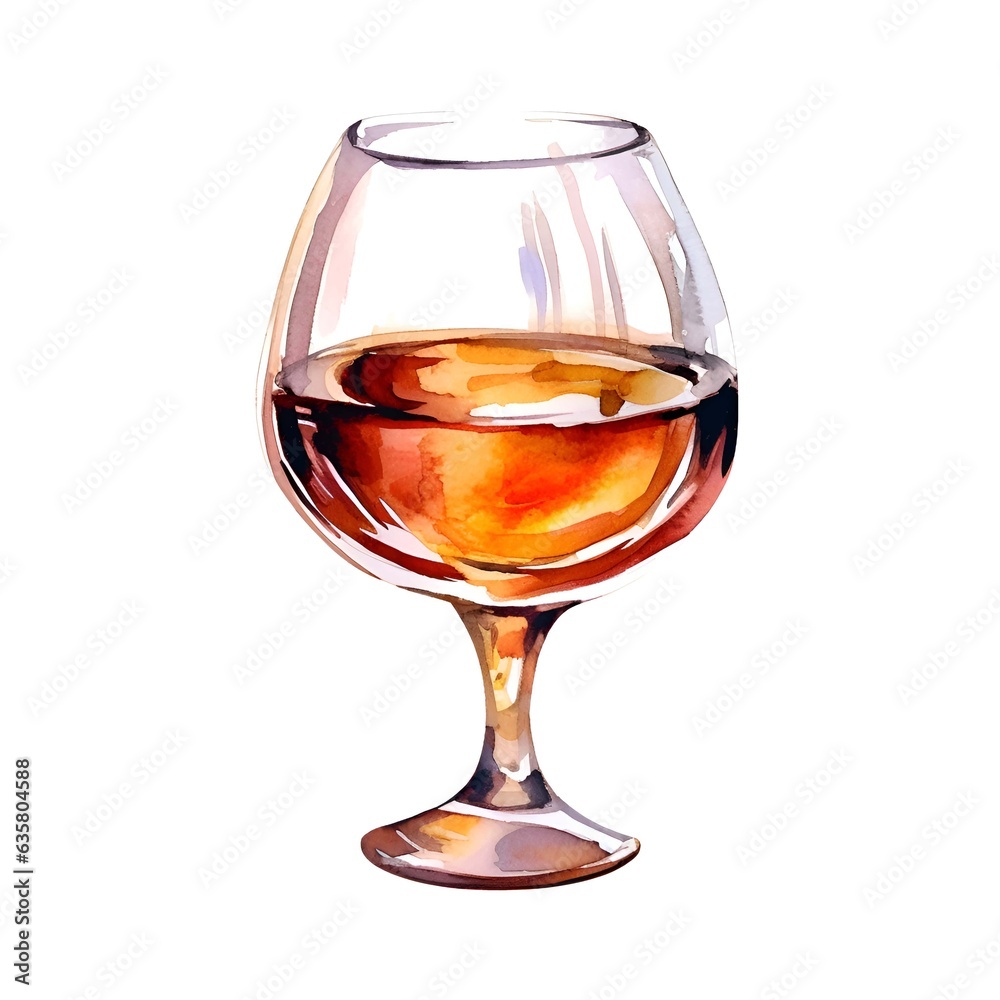 Glass of cognac isolated on white background Glass of cognac isolated on white background