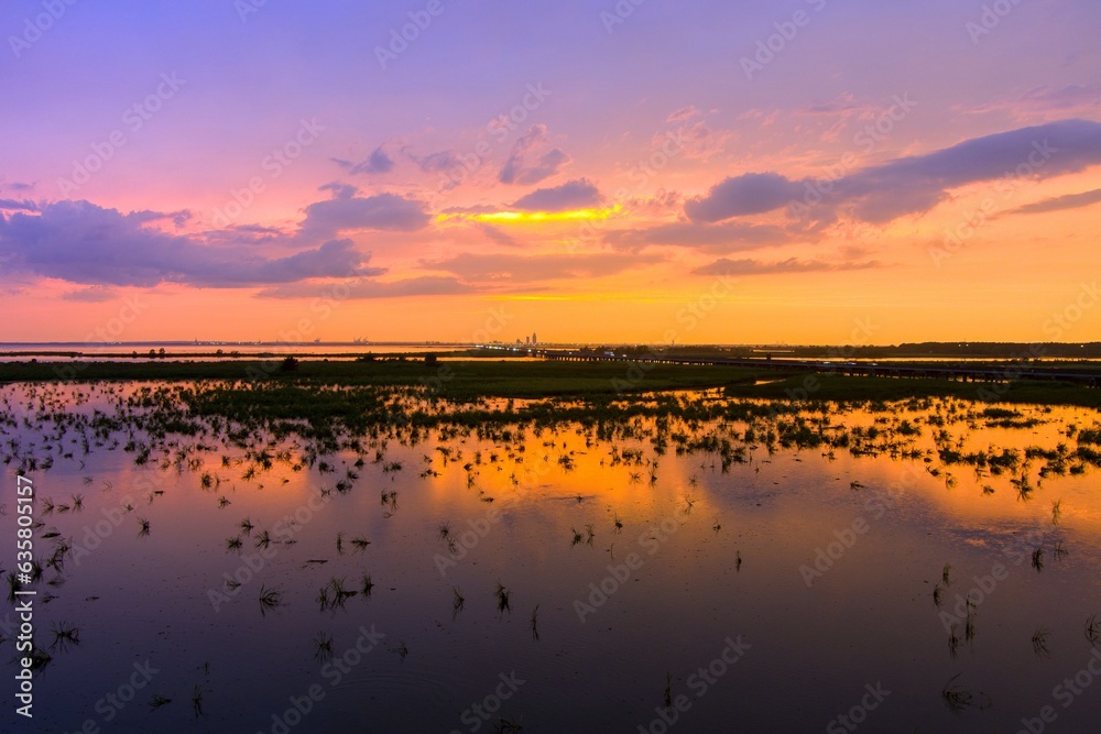 Mobile Bay sunset on the Alabama Gulf Coast