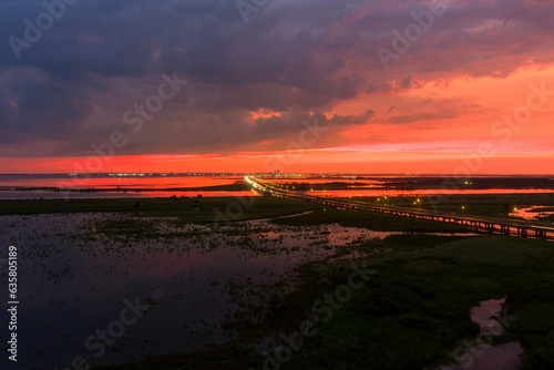 Mobile Bay sunset on the Alabama Gulf Coast photo