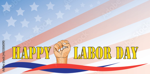 labor day icon with united states flag background