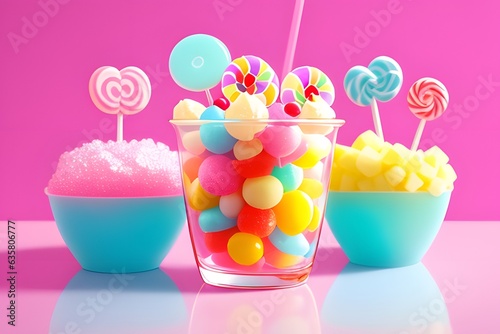 Colorful lollipops and other sweets.
