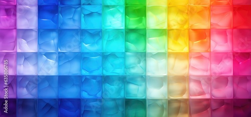 3D COLORFUL GLASS CUBES PATTERN. Emotional texture, Evocative, Wallpaper, background. Three-dimensional little transparent cubes with veins in a colorful image.