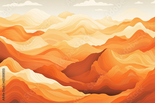 Background Pattern of a mountains drawing with orange nuances