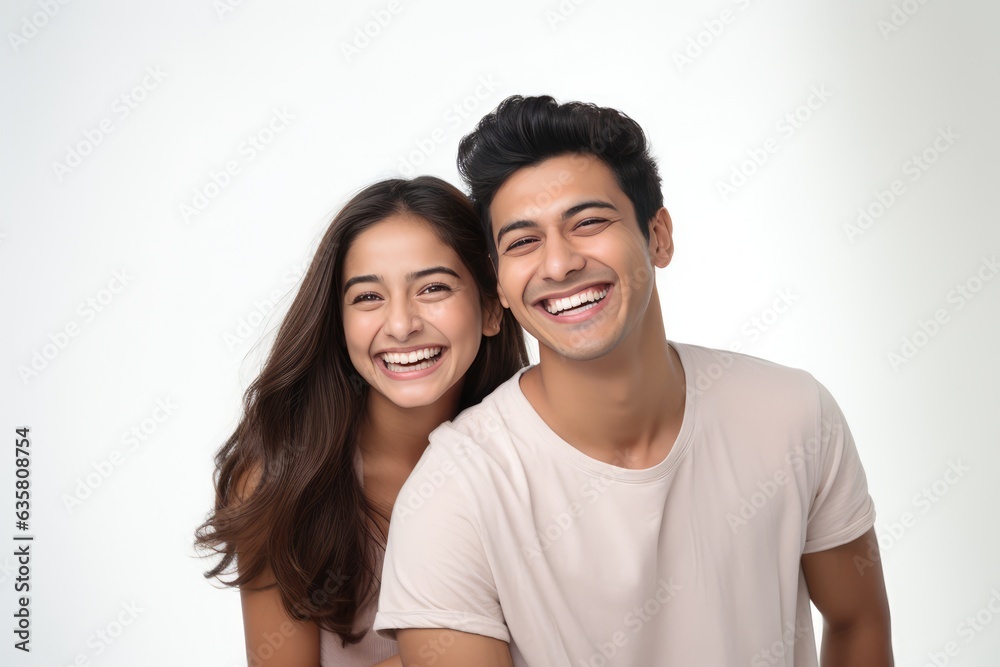 A happy couple smiling brightly for the camera. A fictional character Created By Generated AI. A happy couple smiling brightly for the camera. A fictional character Created By Generated AI.