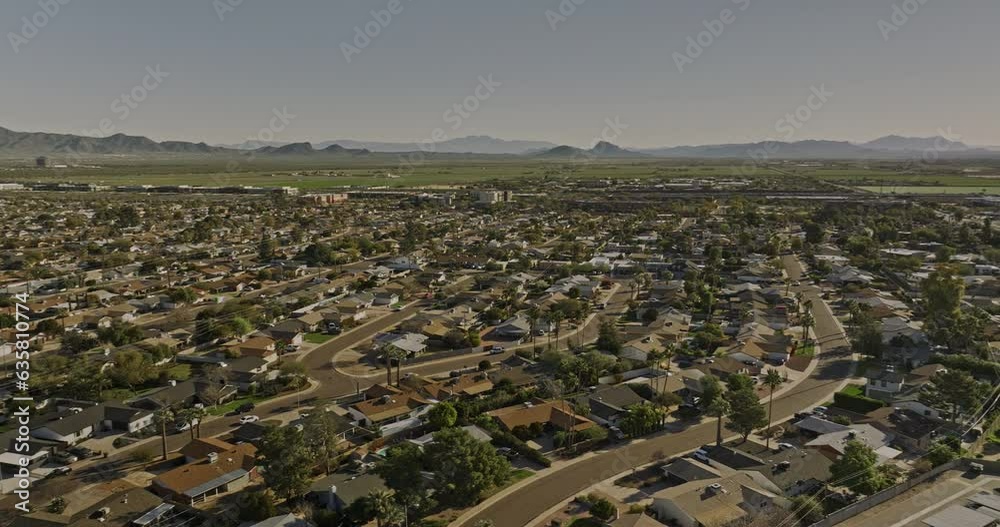 Scottsdale Arizona Aerial v1 panoramic panning view above Chateau De