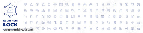 100 icons Lock collection. Thin line icon. Editable stroke. © Spaceicon