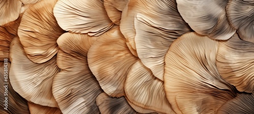 Valokuva Abstract organic natural beige brown color waving lines mushroom texture backgro