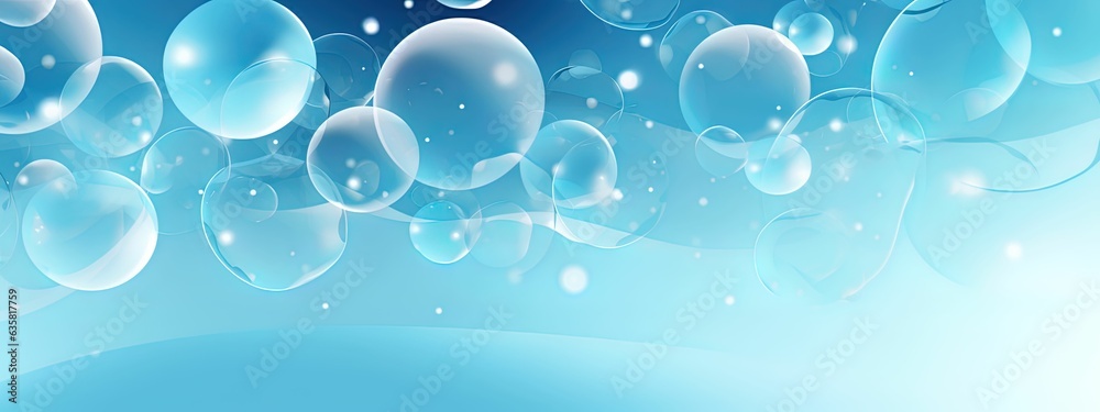 Simple abstract light blue small bubble background (wide size)