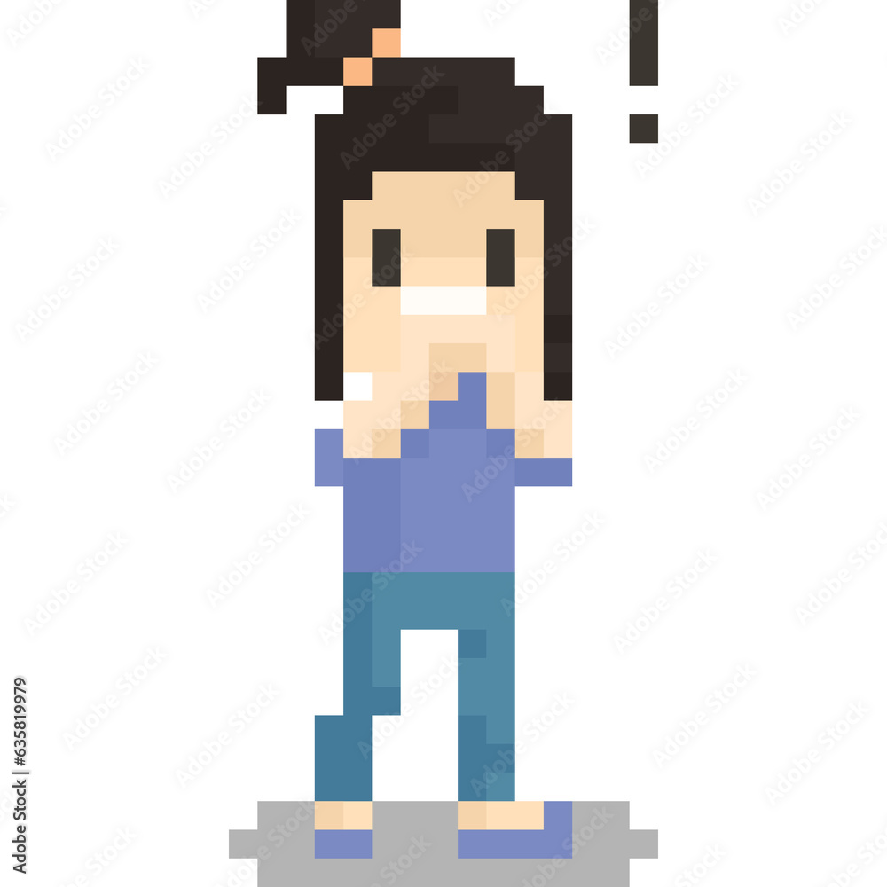Pixel art shocking woman character 3 Pixel art shocking woman character 3