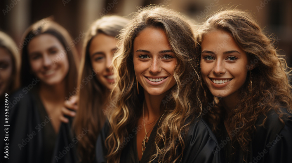 Obraz premium Group of cheerful friends. Generative Ai