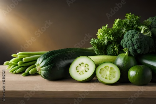 Vegetables, a still life of vegetables on a neutral background created by AI