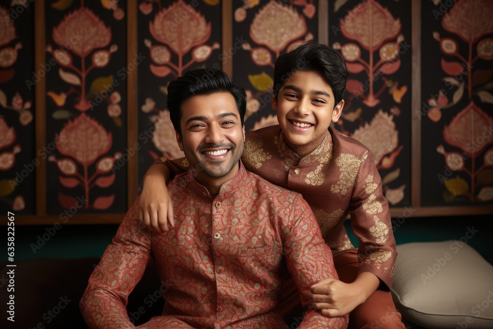 A Man and a Little Boy Posing for a Photo. A fictional character Created By Generated AI. A Man and a Little Boy Posing for a Photo. A fictional character Created By Generated AI.