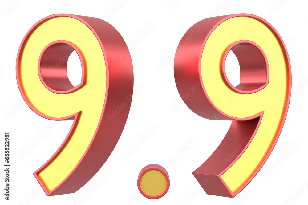 9.9 sale. September sale. 3D illustration. 9.9 sale. September sale. 3D illustration.
