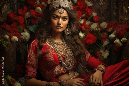 Eastern Indian Beauty Wearing Traditional Jewelry. A fictional character Created By Generated AI.