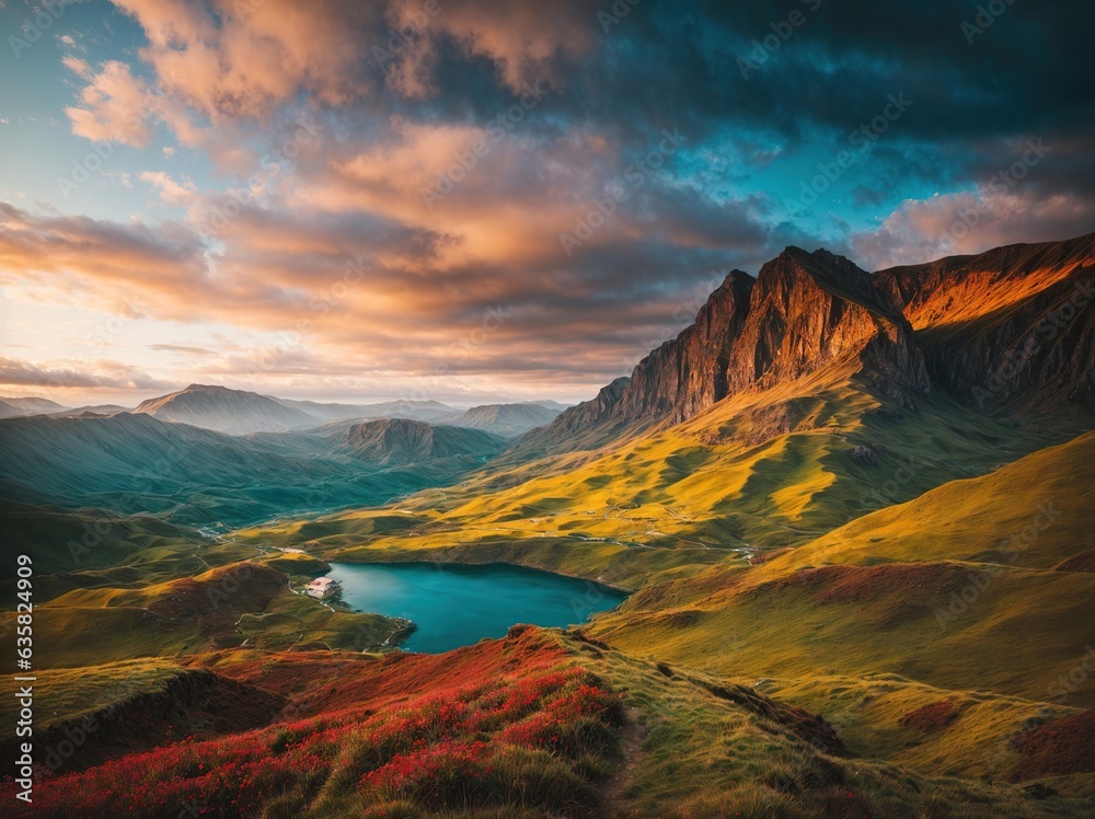 beautiful colorful mountain landscape