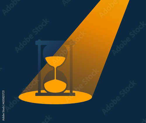 Time Management - hourglass in spotlight