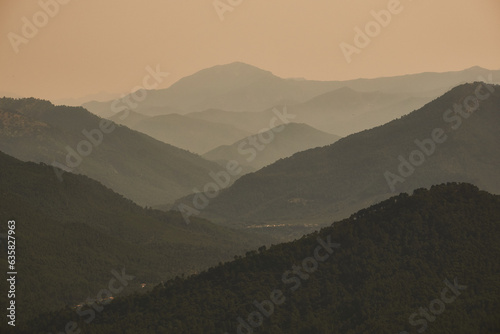 Panoramic views of the Sierra de Cazorla, Segura and Las Villas from the Las Palomas viewpoint. Jaen. Andalusia. Spain.