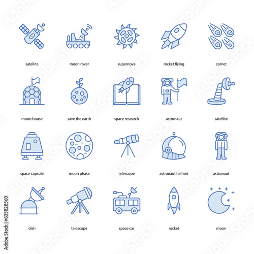 space related icon set