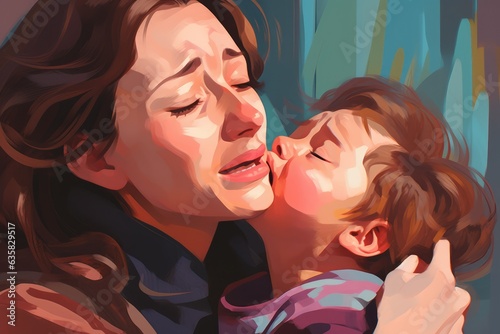 A Mother's Embrace. A fictional character Created By Generated AI.