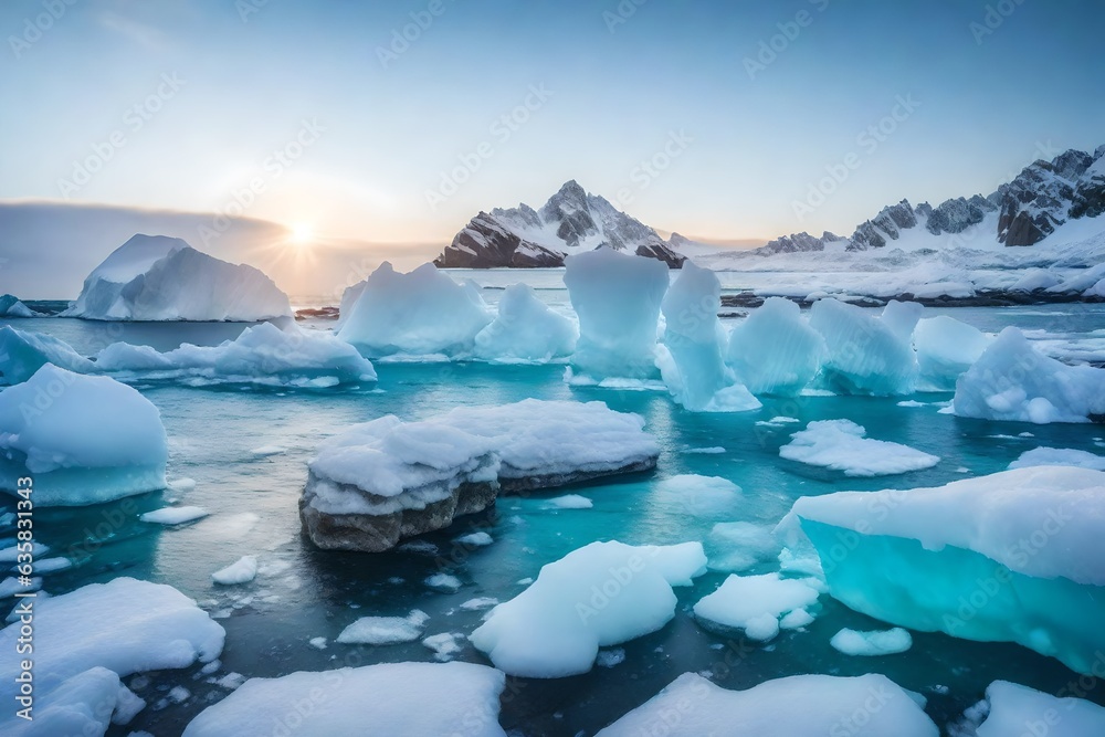 perito moreno glacier country, Created with Generative AI