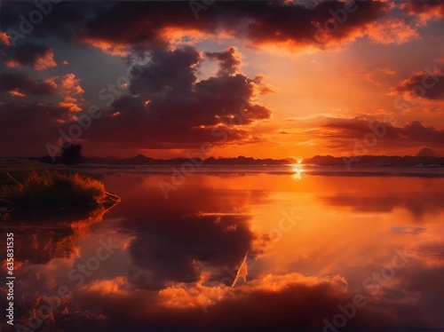 Radiant Horizon: A Captivating Sunset's Embrace