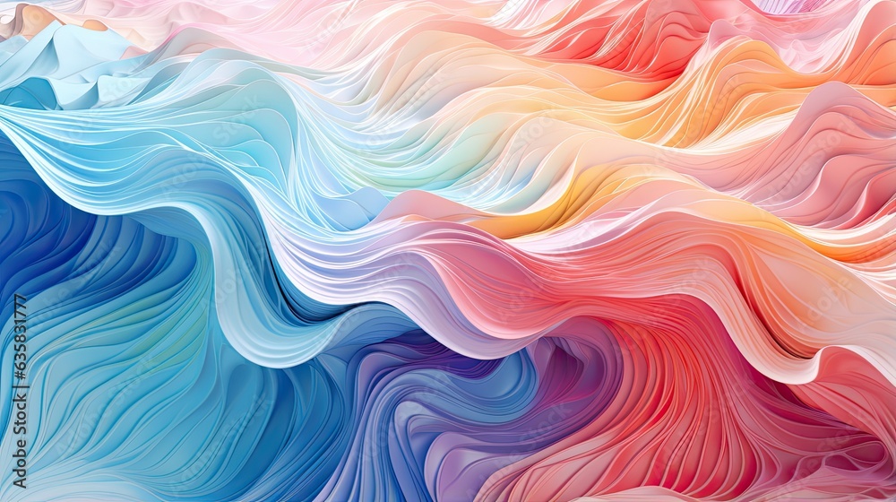 Obraz premium Shifting plastic waves in gradient whirlpool