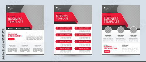 flyer advert abstract business template text layout and copy space vivid red and gray vector background for event agenda webinar newsletter lecture schedule marketing ad