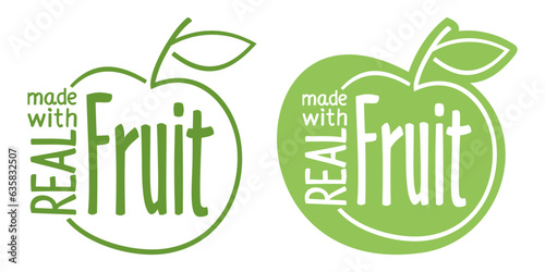 Made with real fruit - flat badge with apple