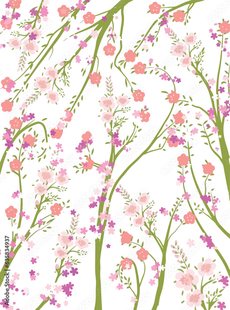 cherry blossom seamless pattern